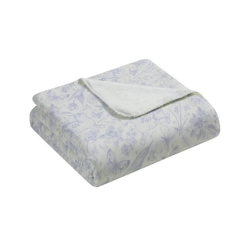 My Texas House Blue Toile Bunny Polyester Muslin‎ Easter Throw, Spring 2025